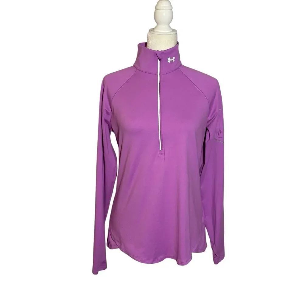 Under Armour Qualifer Run 1/2 zip pullover in purple - L